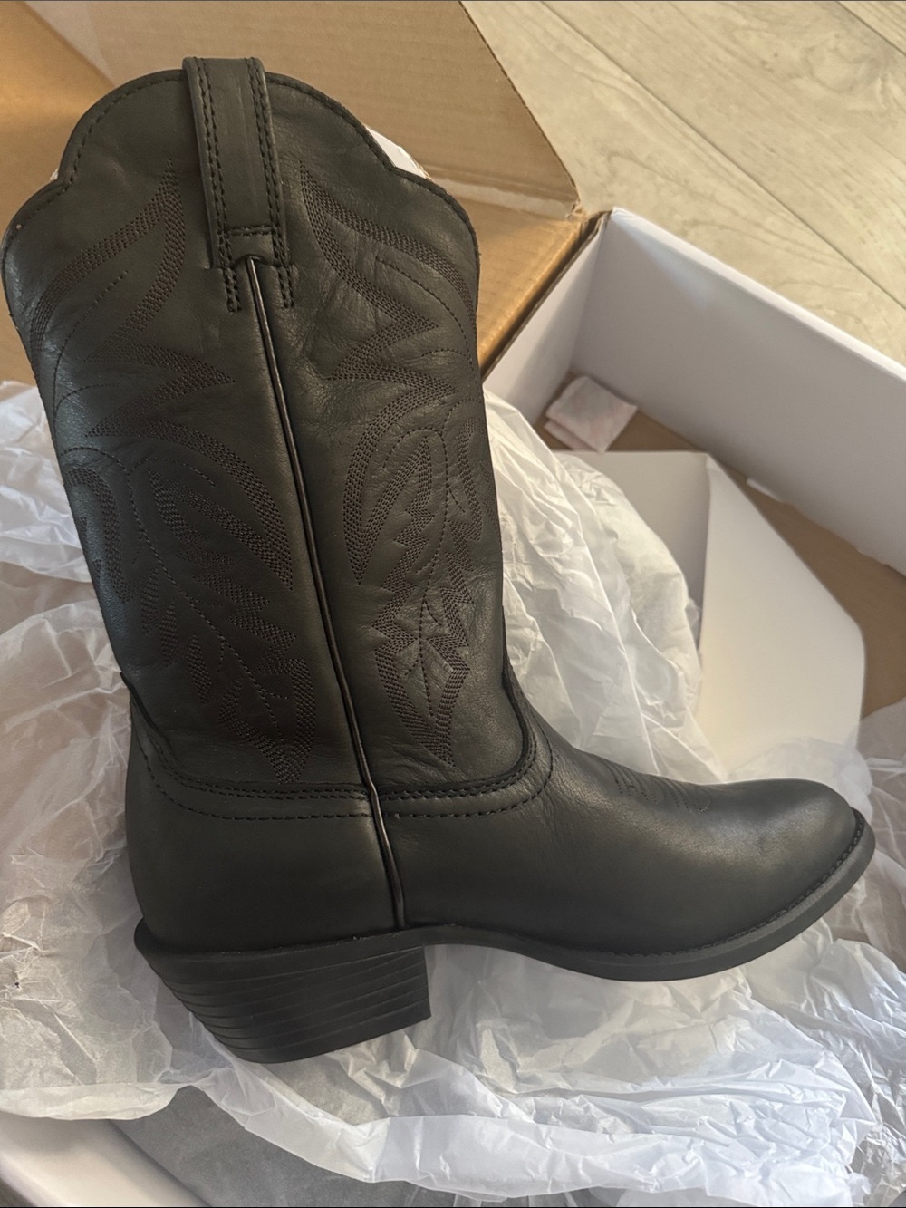 Shyanne Black Western Mid-Calf Cowboy Boot